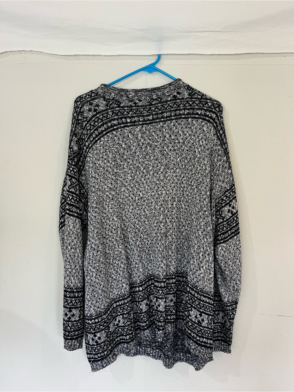St. John's Bay Black and White Patterned Crewneck Sweater